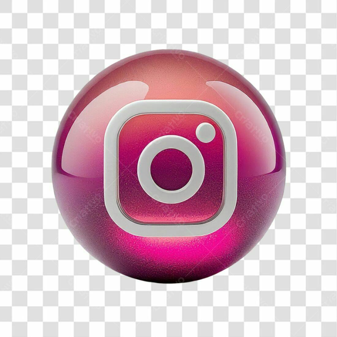 Icone Instagram Rosa e Branco PNG com fundo transparente