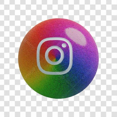 Ícone Instagram 3D Colorido Png Transparente