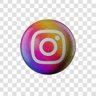 Ícone Instagram 3D Com Ruído Png Transparente