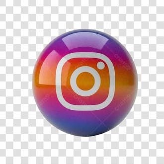 ícone instagram 3d redondo png transparente