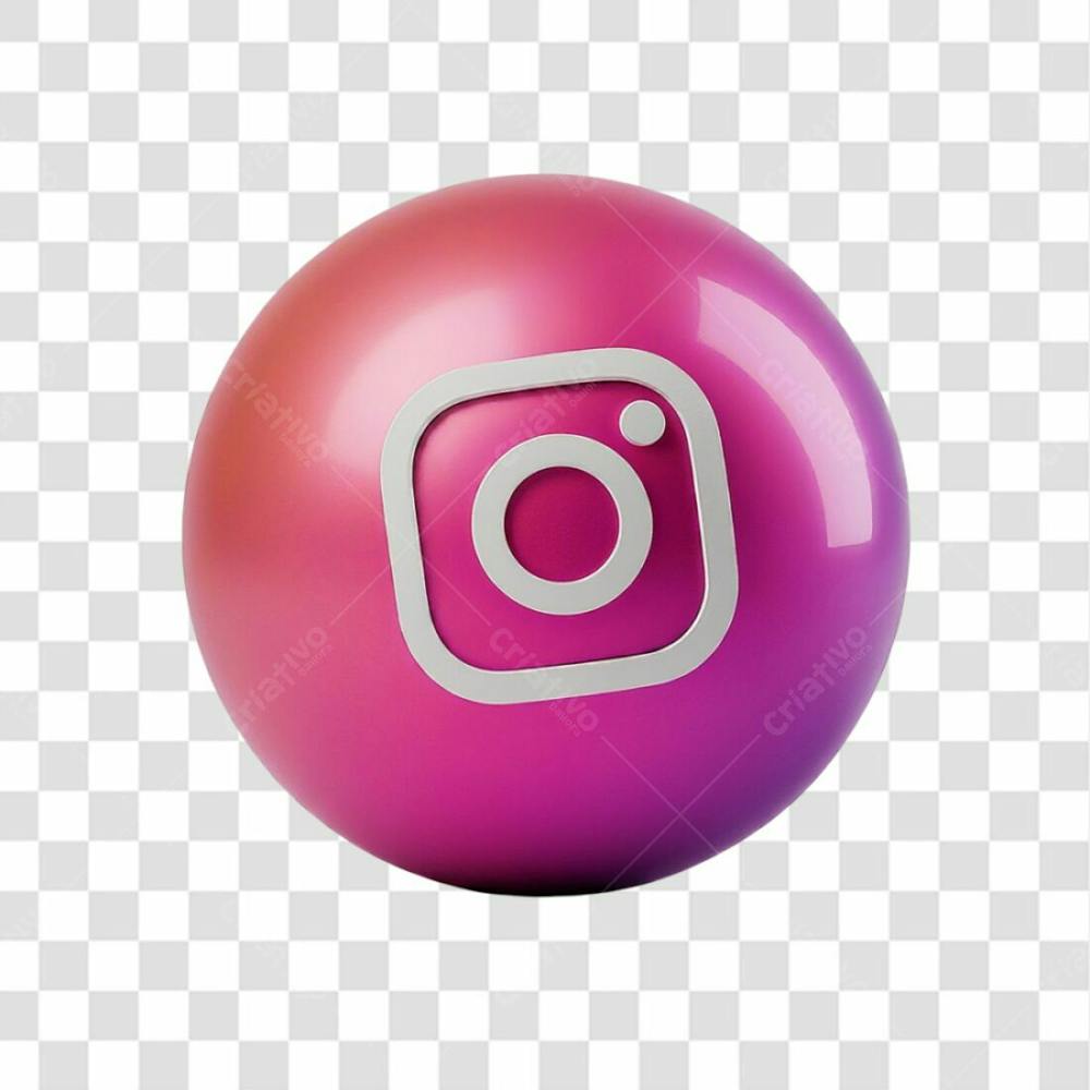 Ícone Instagram 3D Rosa Png Transparente