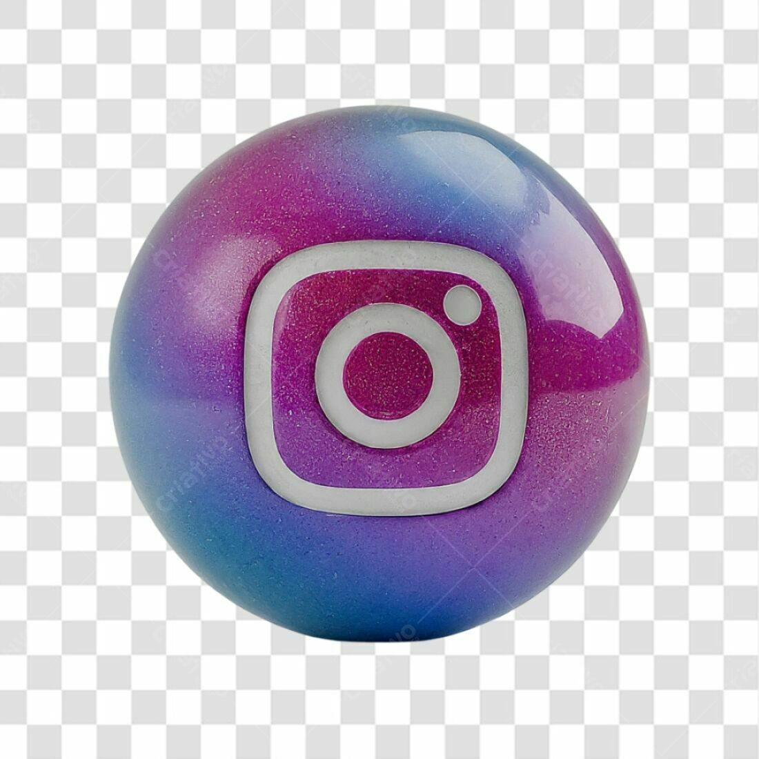 Ícone Instagram esférico PNG com fundo transparente