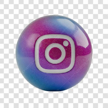 ícone instagram bola 3d png transparente