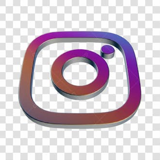 ícone plano instagram 3d png transparente