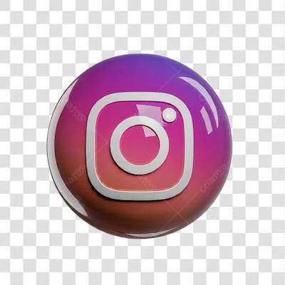 Ícone Redondo Instagram 3D Png Transparente