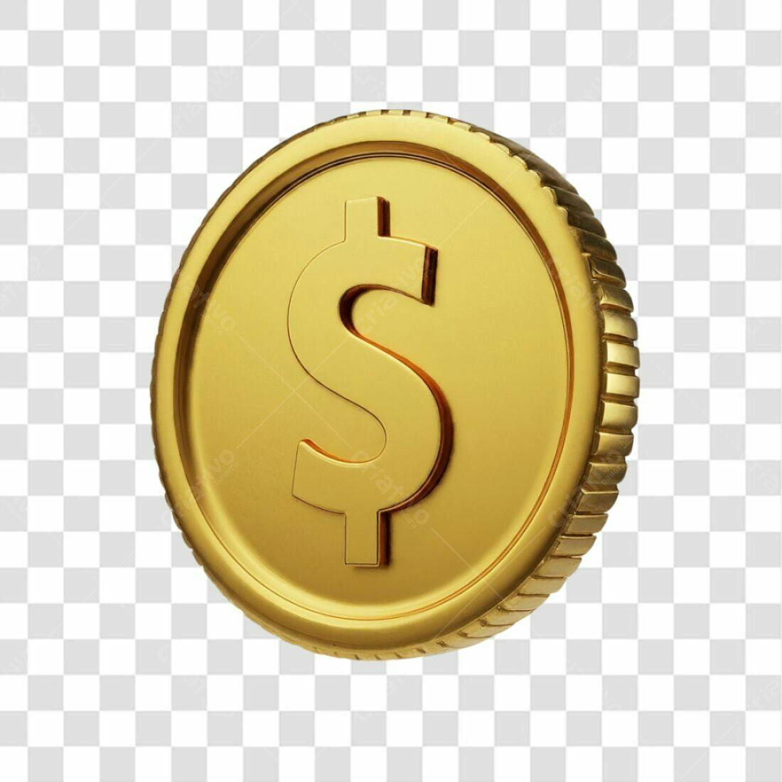 Icone moeda Dólar PNG com fundo transparente