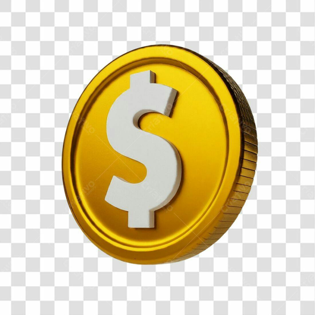 Icone Moeda Dolar PNG com fundo transparente