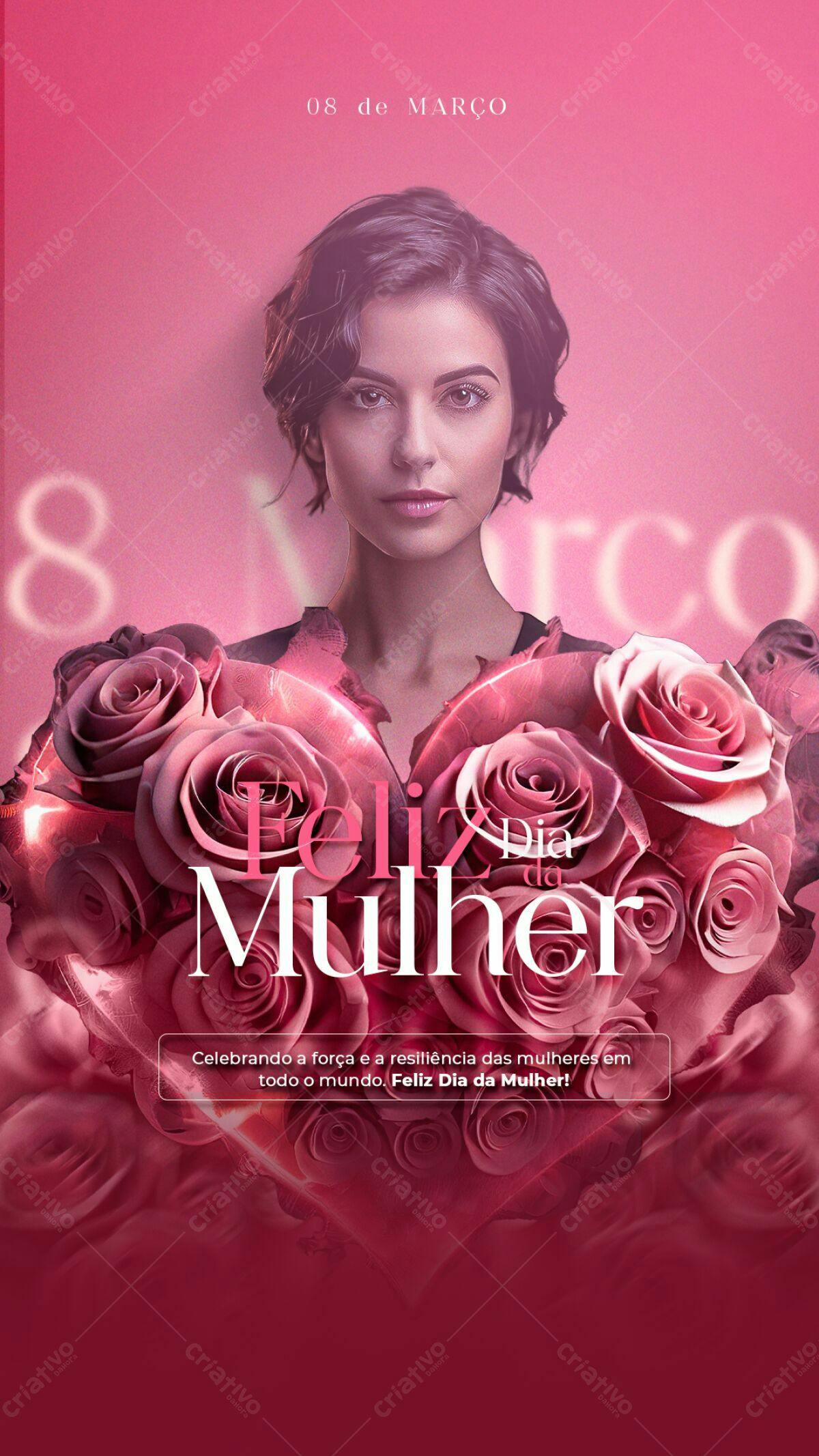 Flyer Dia Internacional da Mulher PSD Editável
