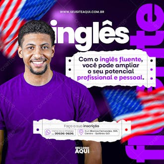 Aulas de inglês | idiomas | psd editável