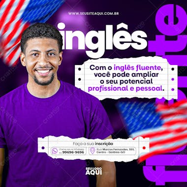 Aulas de inglês | idiomas | psd editável