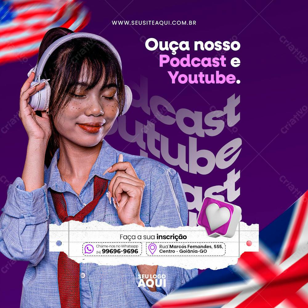 AULAS DE INGLÊS | IDIOMAS | PSD EDITÁVEL