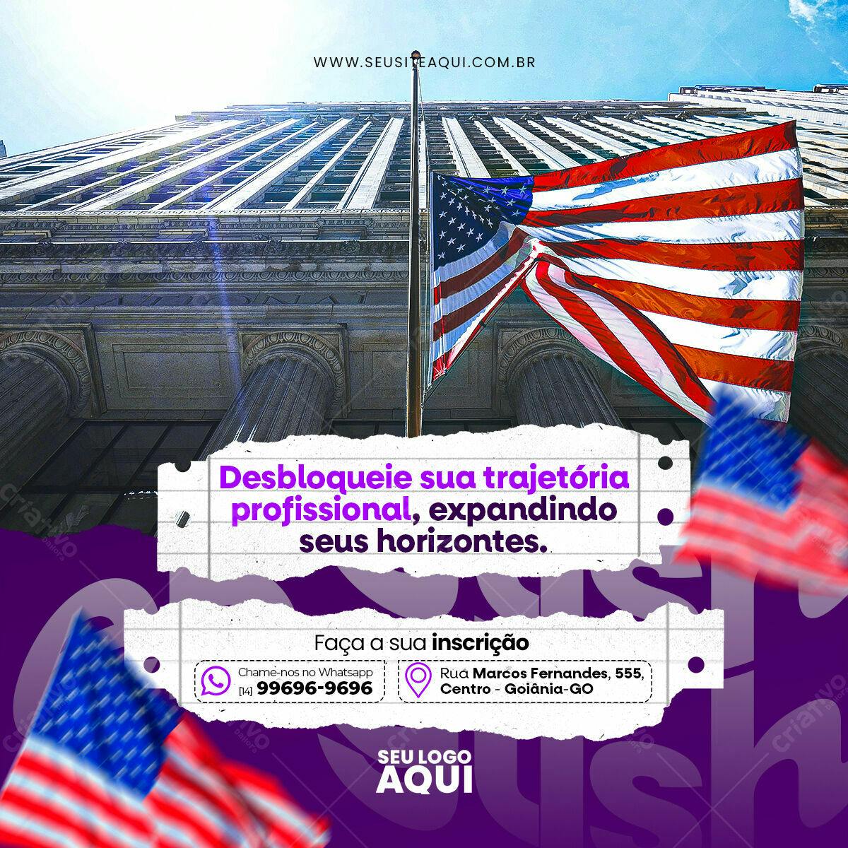 Flyer para Inscrição Profissional PSD Editável