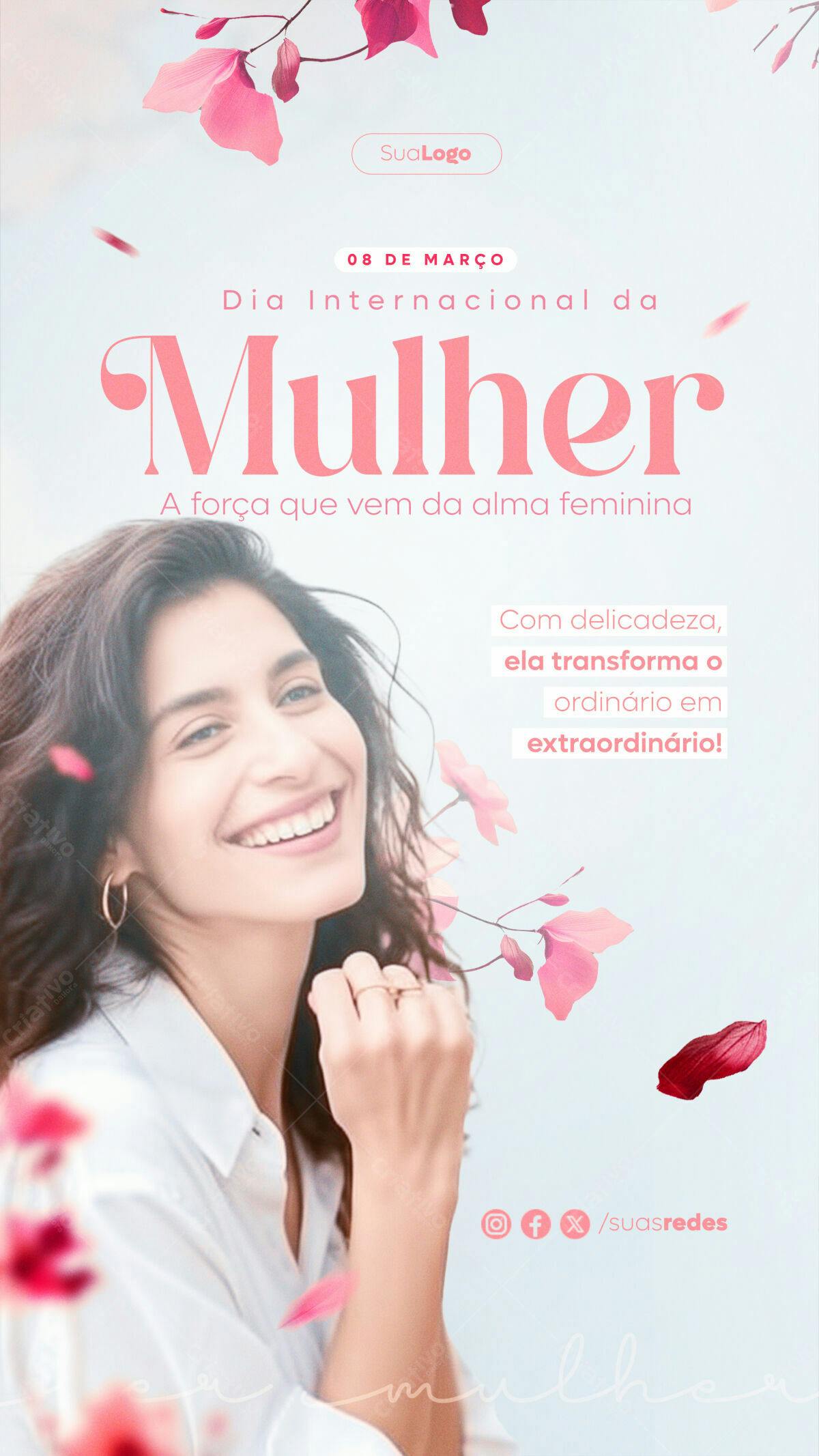 Flyer Dia Internacional da Mulher PSD Editável