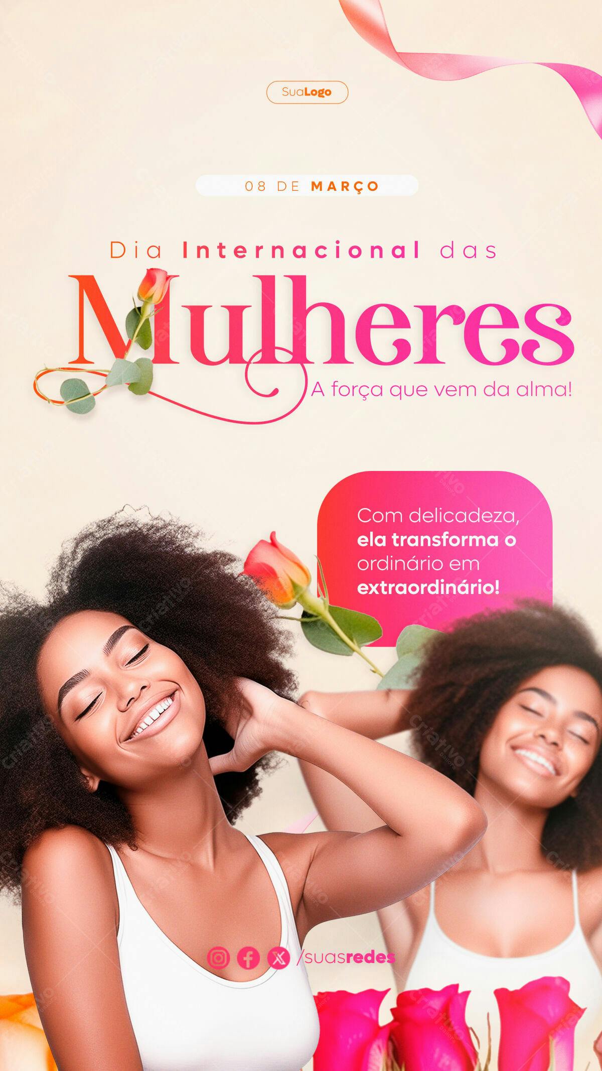 Flyer Dia Internacional da Mulher PSD Editável