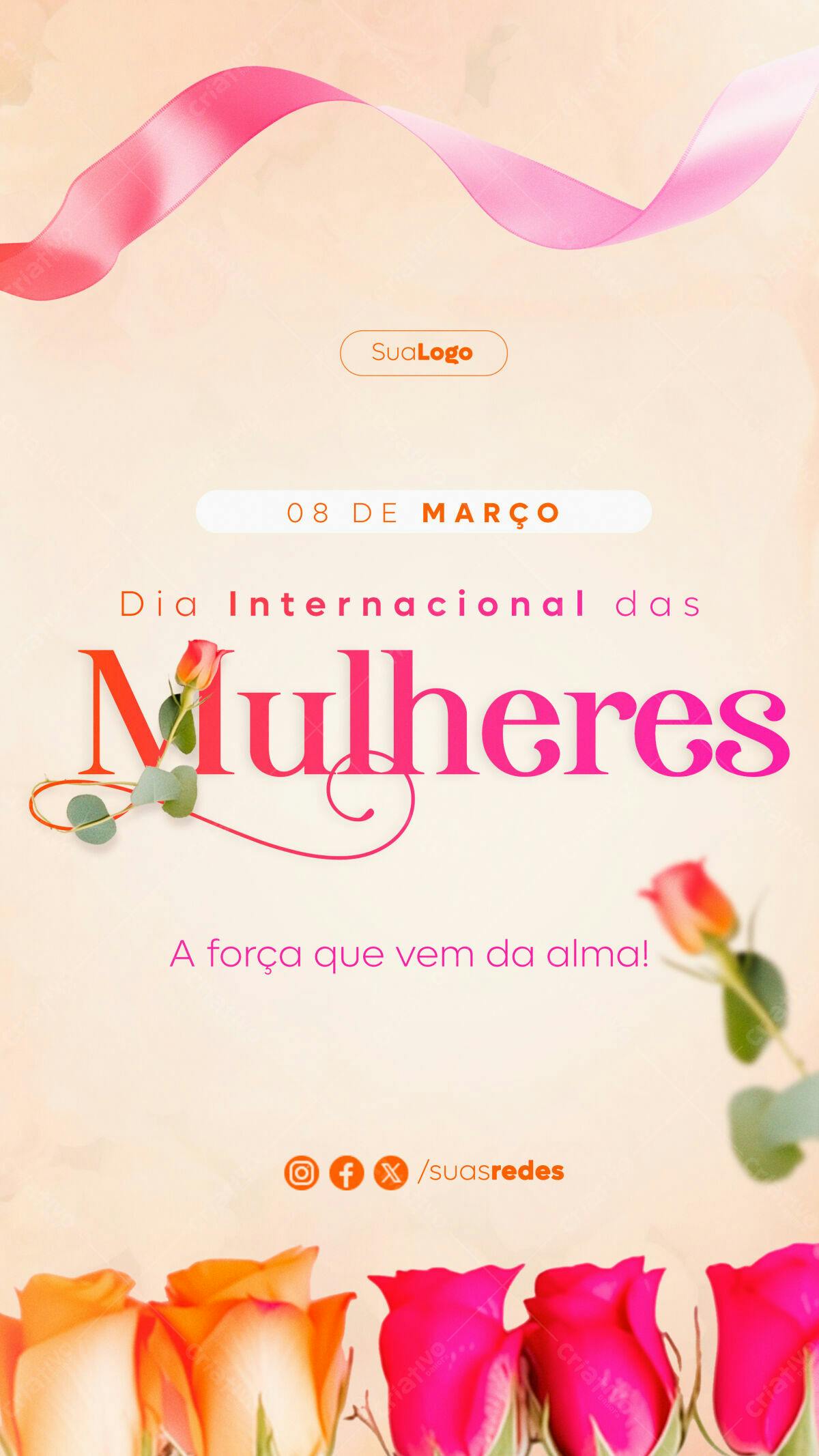 Flyer Dia Internacional da Mulher PSD Editável