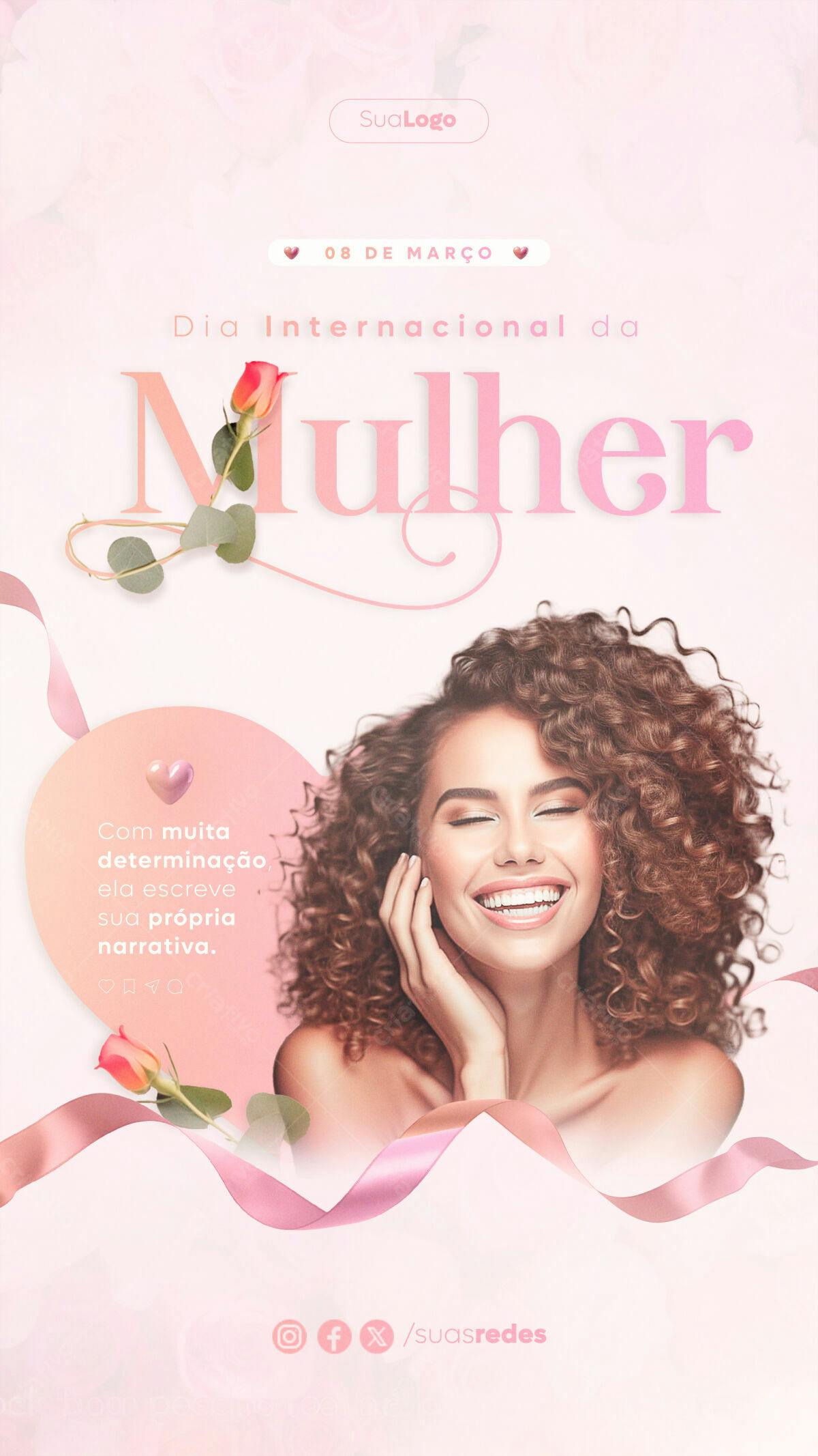 Flyer Dia Internacional da Mulher PSD Editável