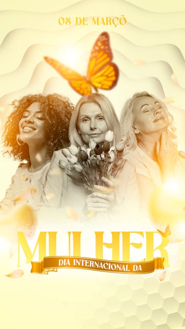 Flyer dia internacional da mulher storie