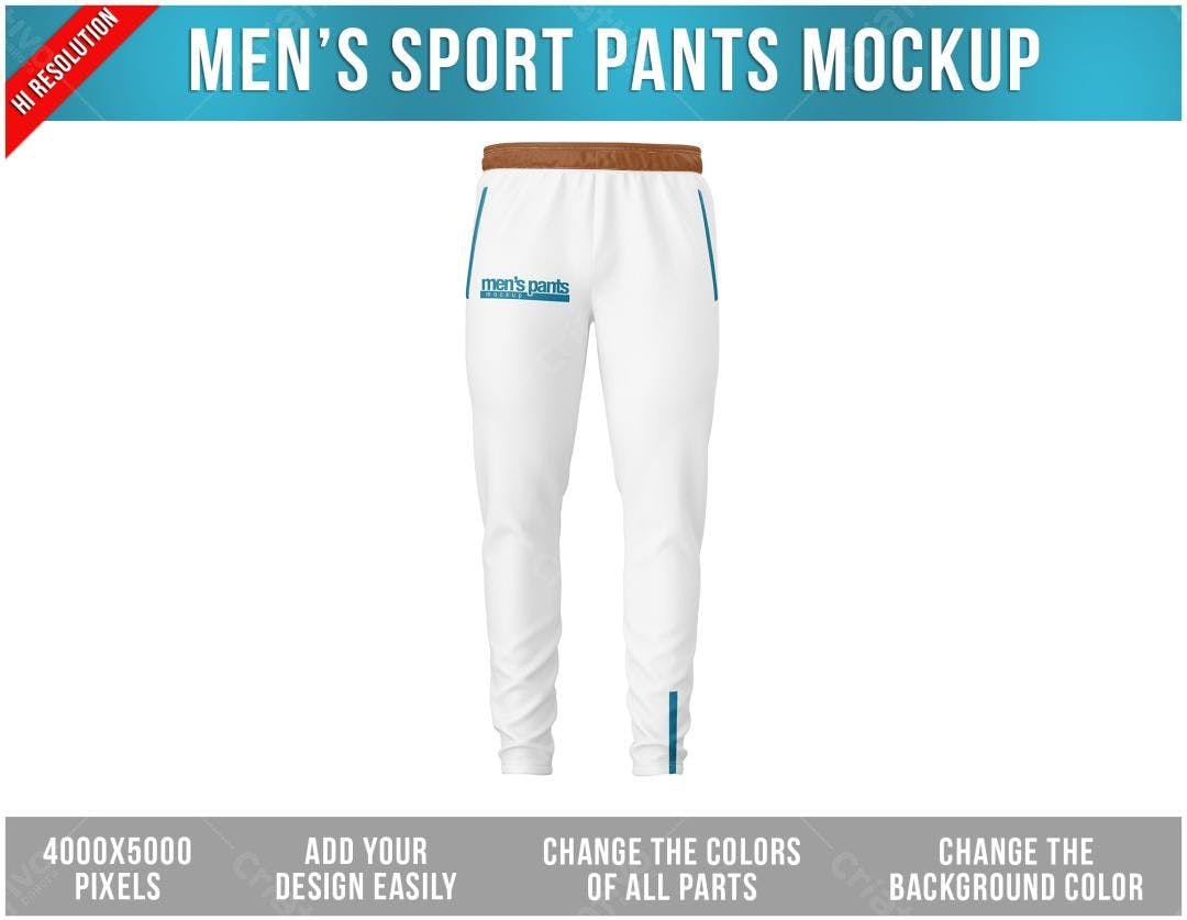 Mockup Calça Esportiva Masculina Branca