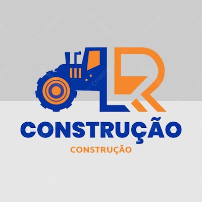Logo Construção Composição Lr Trator