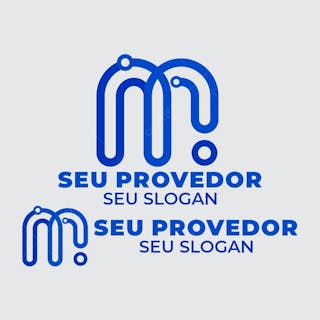 Logo letra m fibra óptica