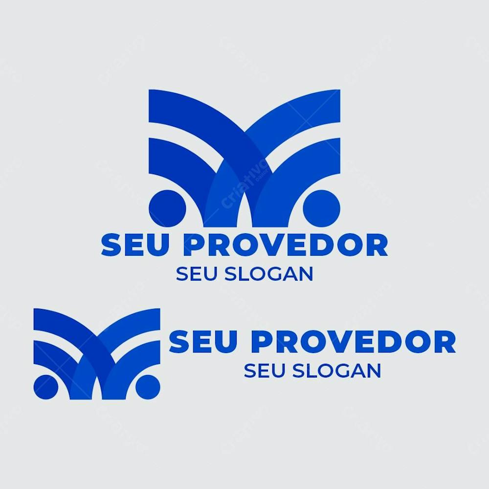 Logo Composição Letra M Wifi