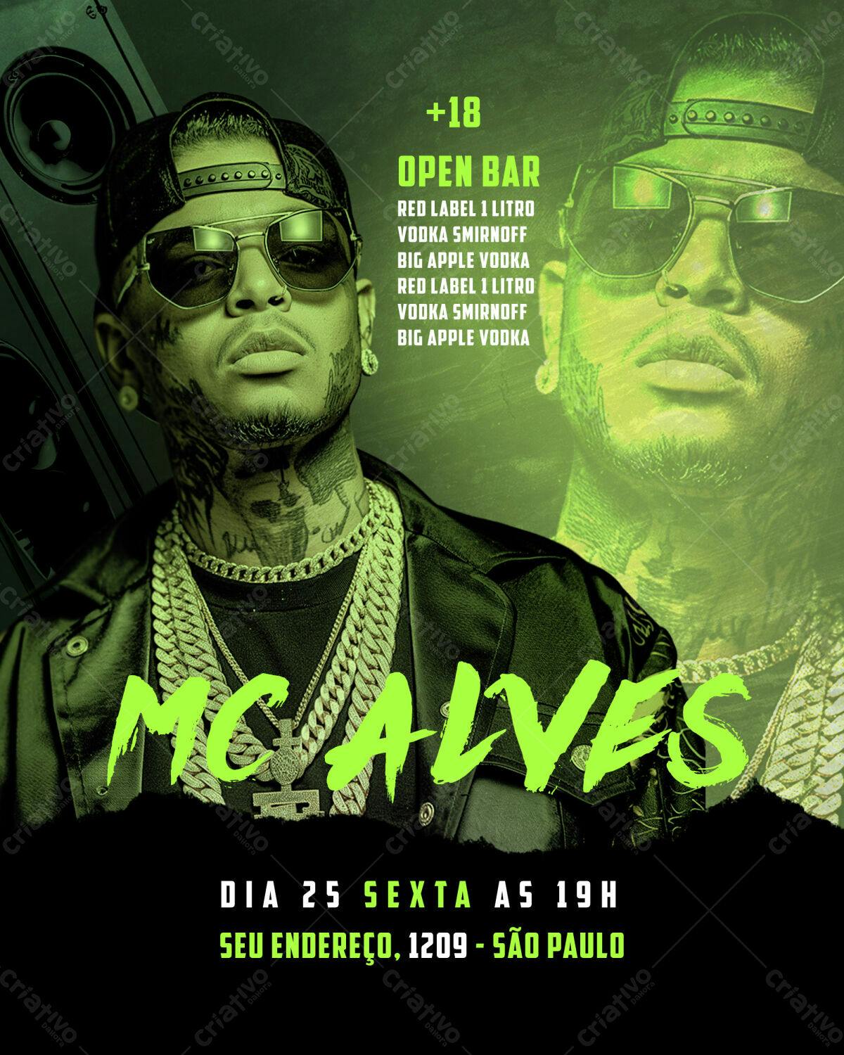 Flyer para Festa com MC Alves PSD Editável