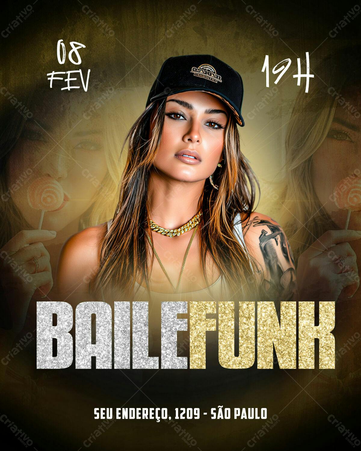 Flyer Baile Funk PSD Editável
