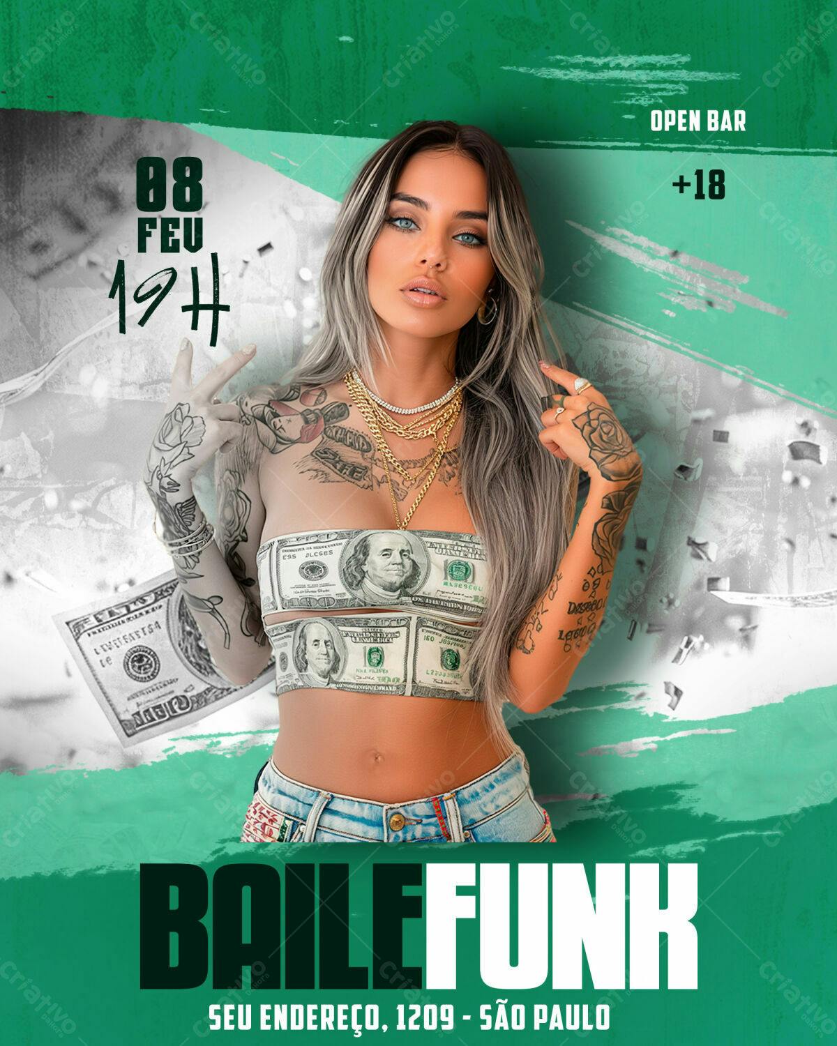 Flyer Baile Funk PSD Editável