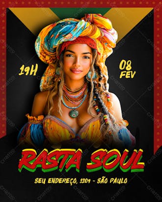 Folheto reggae roots psd