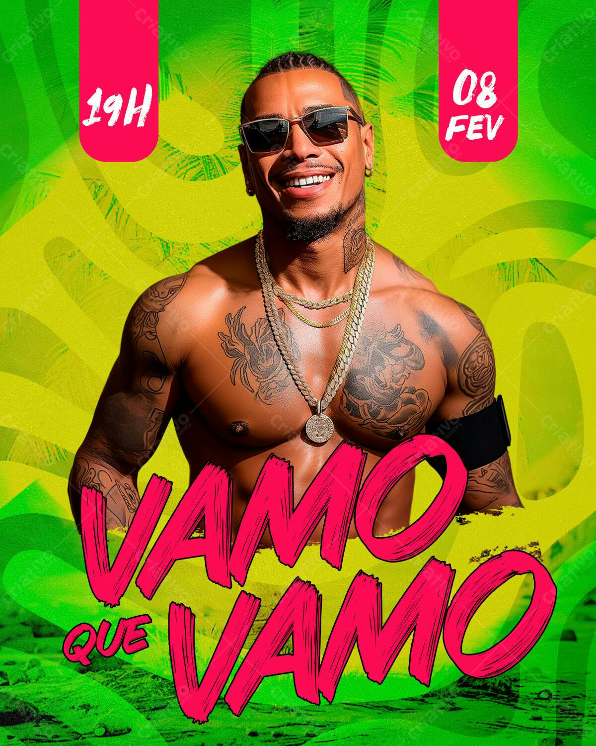 Flyer Festa 08 de Fevereiro PSD Editável