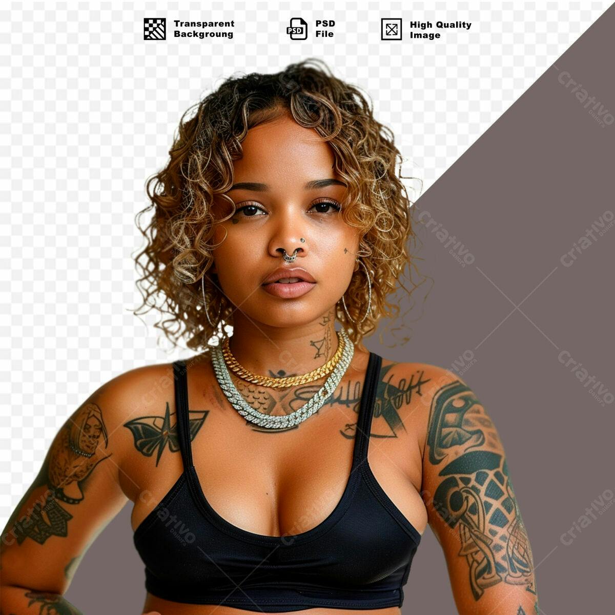Imagem Modelo Feminina com Tatuagens PSD Editável
