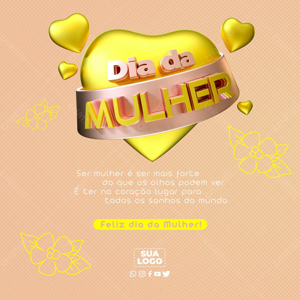 Postagem Dia da Mulher PSD Editável