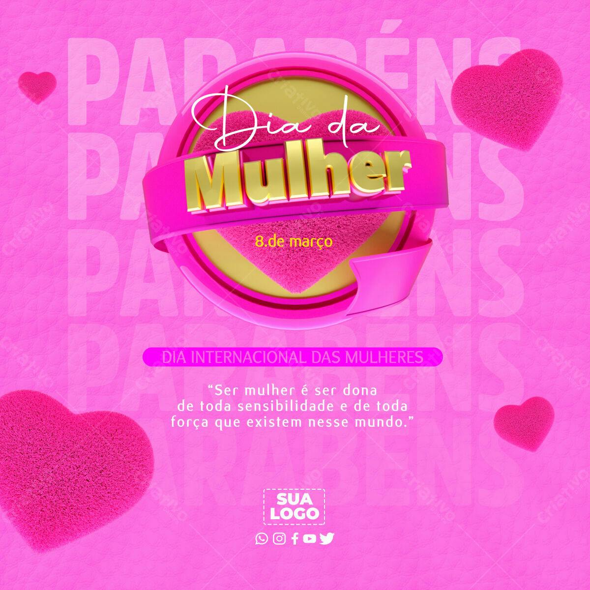 Postagem Dia Internacional da Mulher PSD Editável
