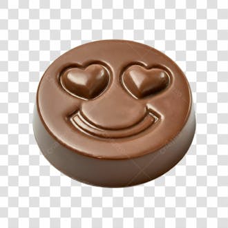 Bombom emoji de chocolate coração png transparente