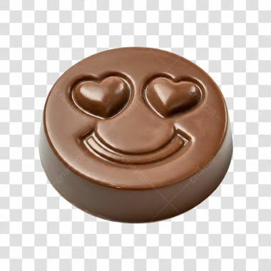 Bombom emoji de chocolate coração png transparente
