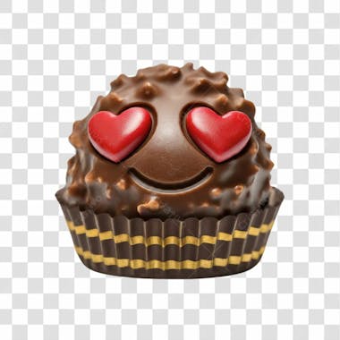 Chocolate emoji 3d png transparente