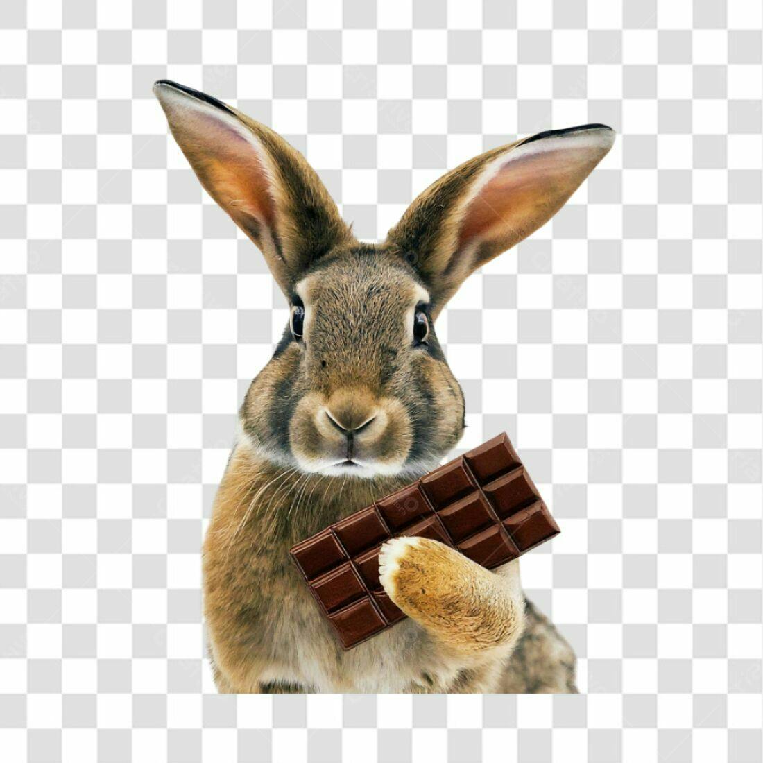 Imagem Coelho com Chocolate PNG com fundo transparente