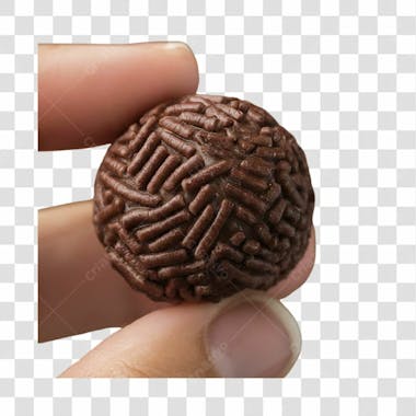 Segurando um brigadeiro png transparente