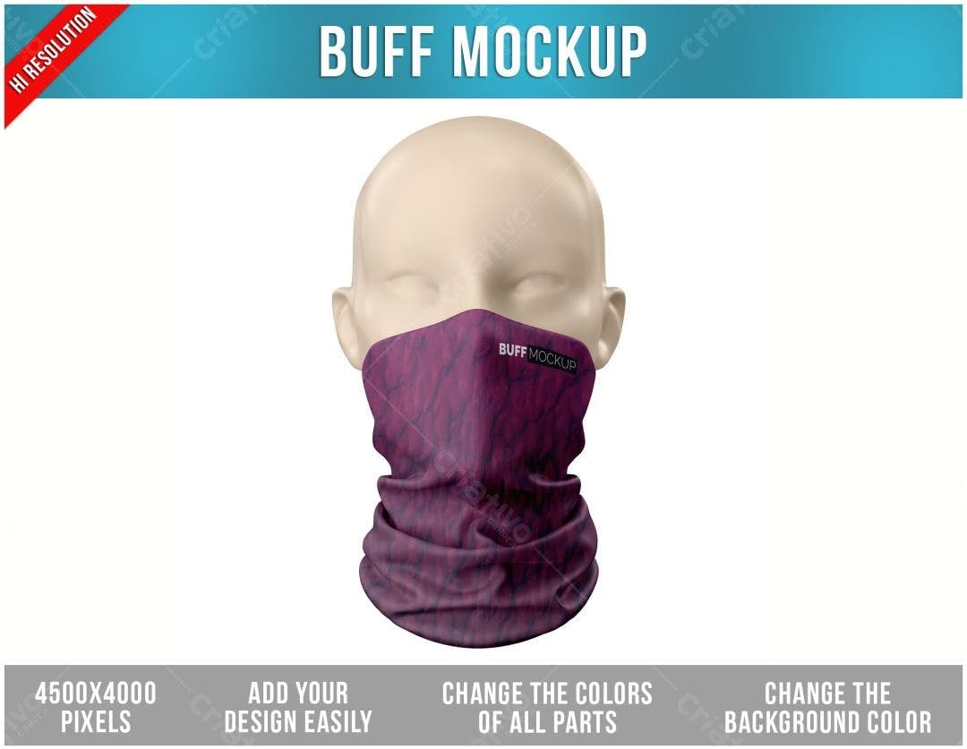 Mockup de Buff Realista em Tons Roxos