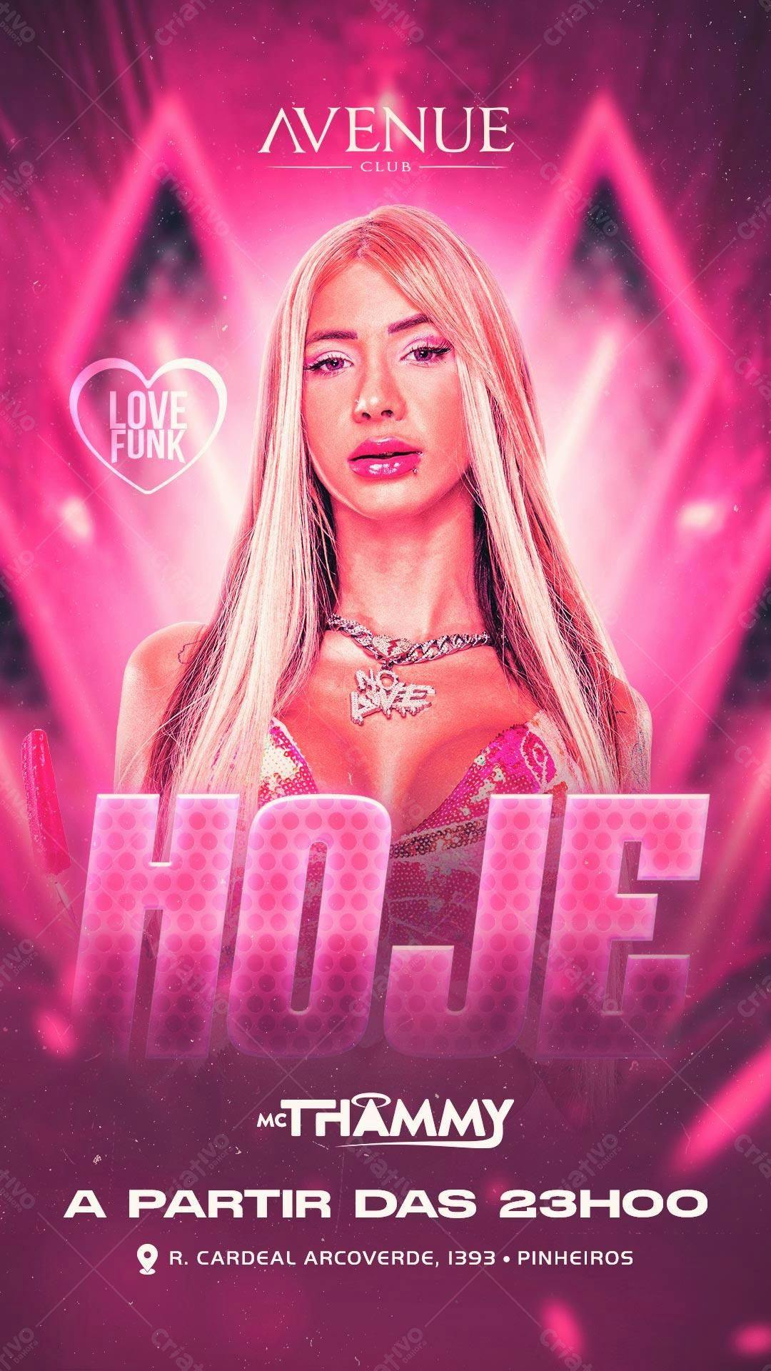 Flyer para Festa Funk com MC Thamy PSD Editável