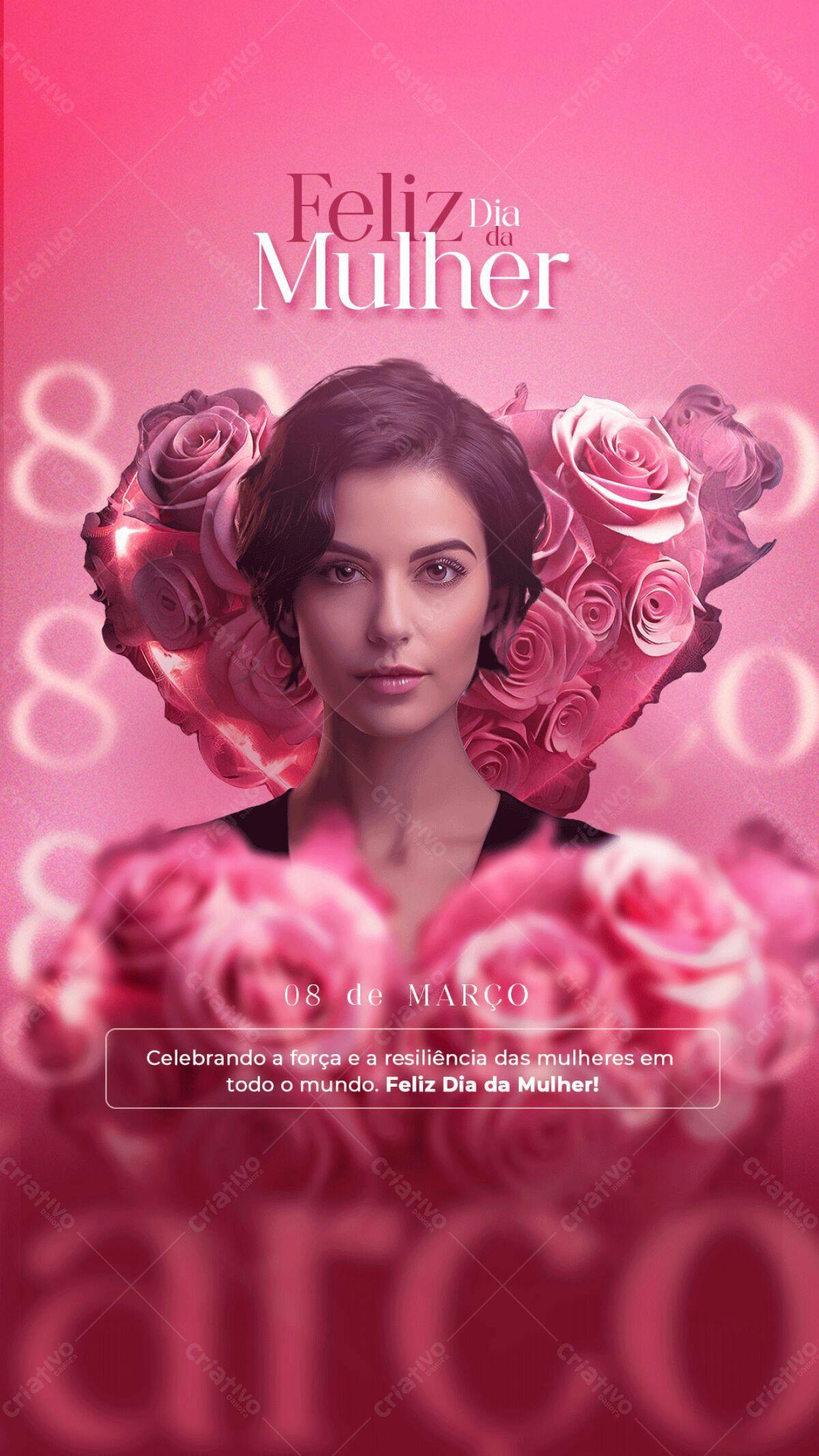 Flyer Dia Internacional da Mulher PSD Editável