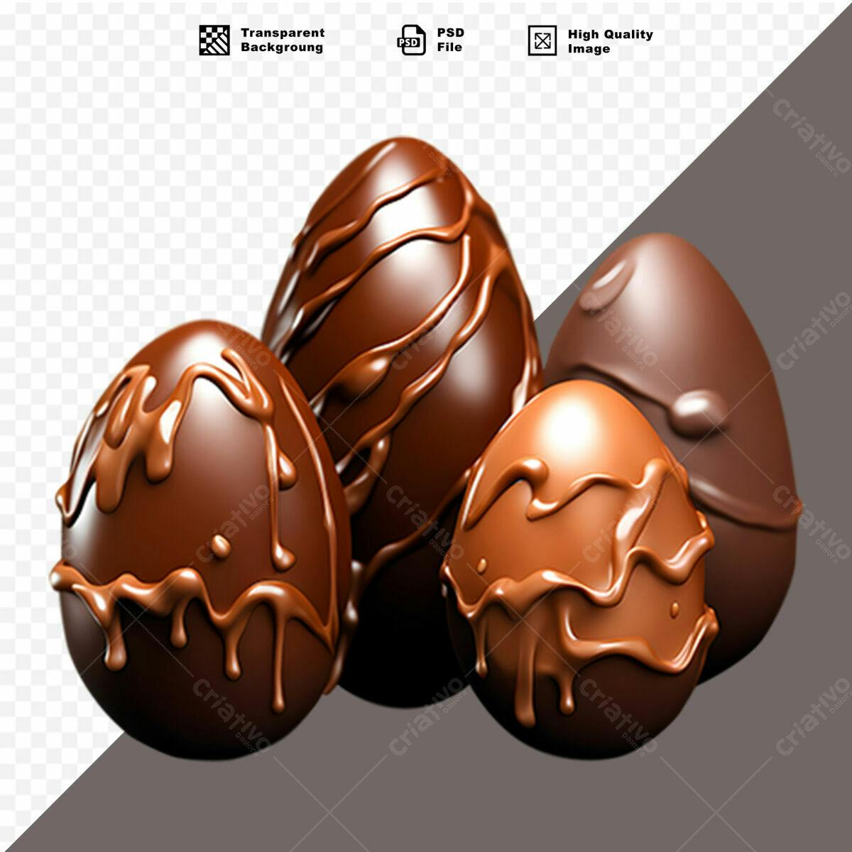 Ovos de Chocolate Páscoa PSD Editável