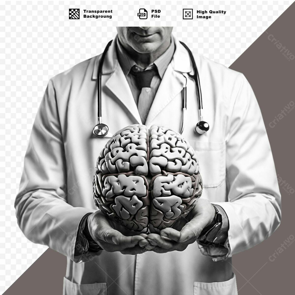 Imagem Médica de Cérebro PSD Editável