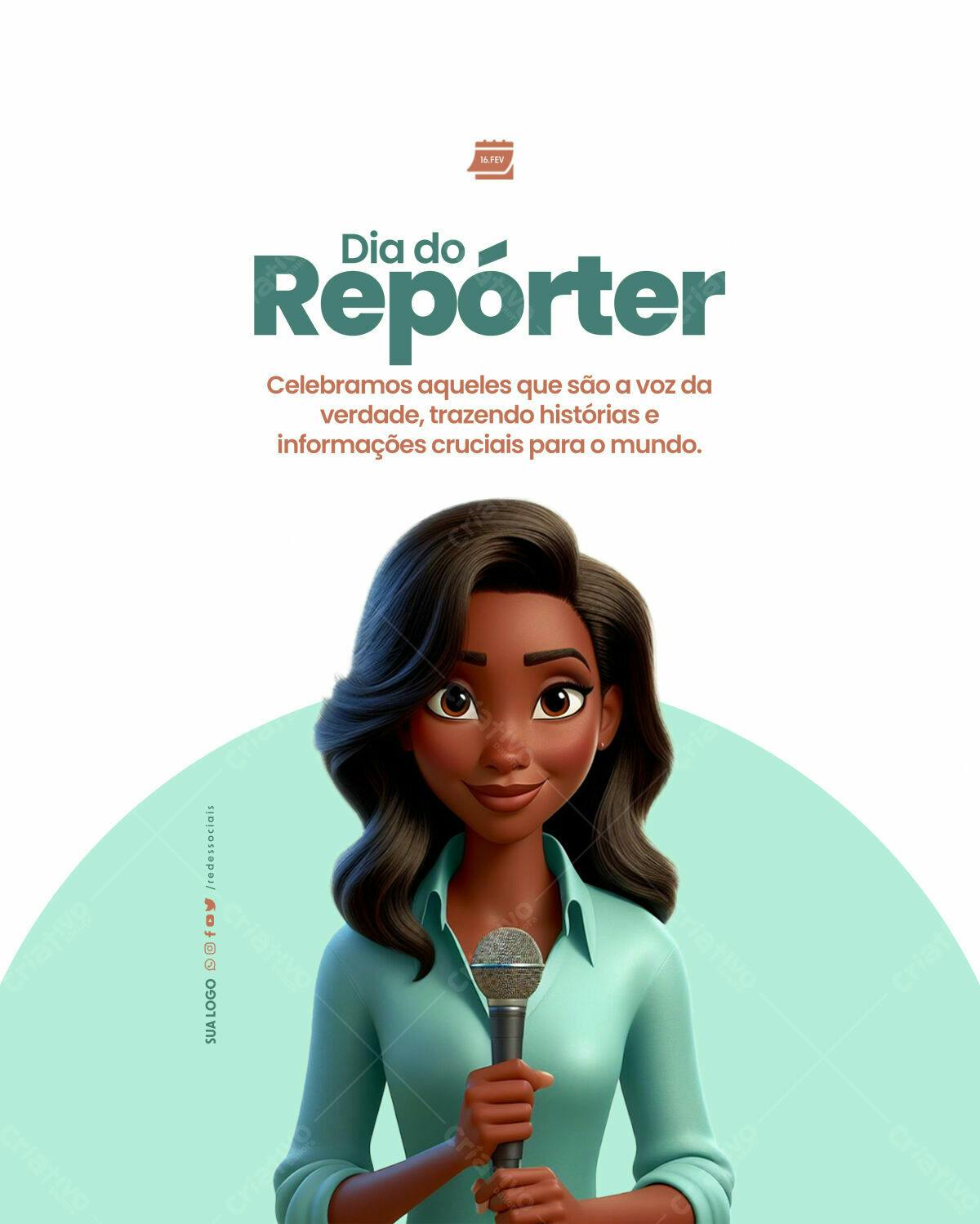 Postagem Dia do Repórter PSD Editável