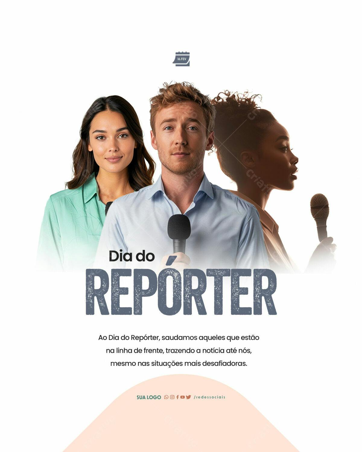 Flyer Dia do Repórter PSD Editável