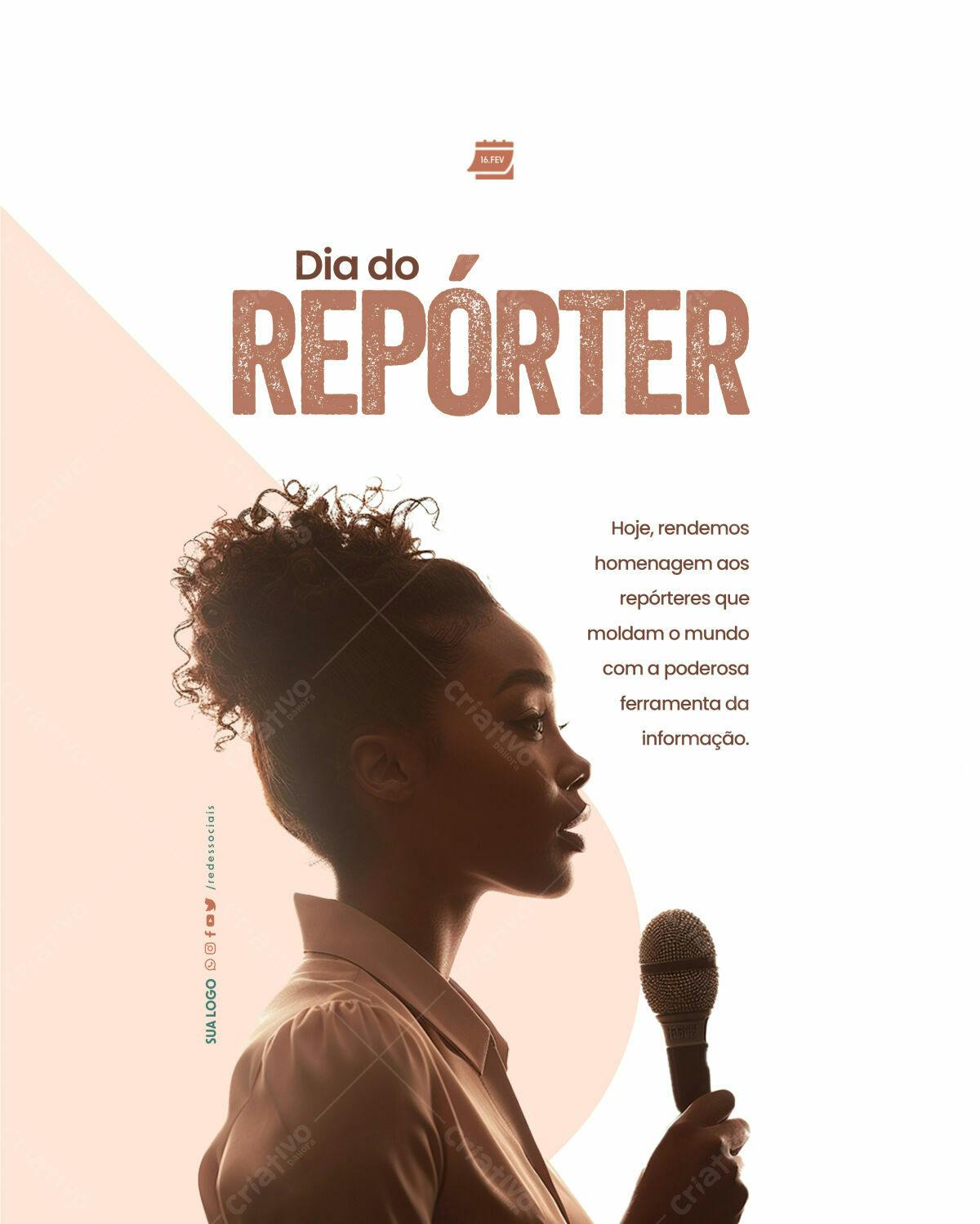 Flyer Dia do Repórter PSD Editável