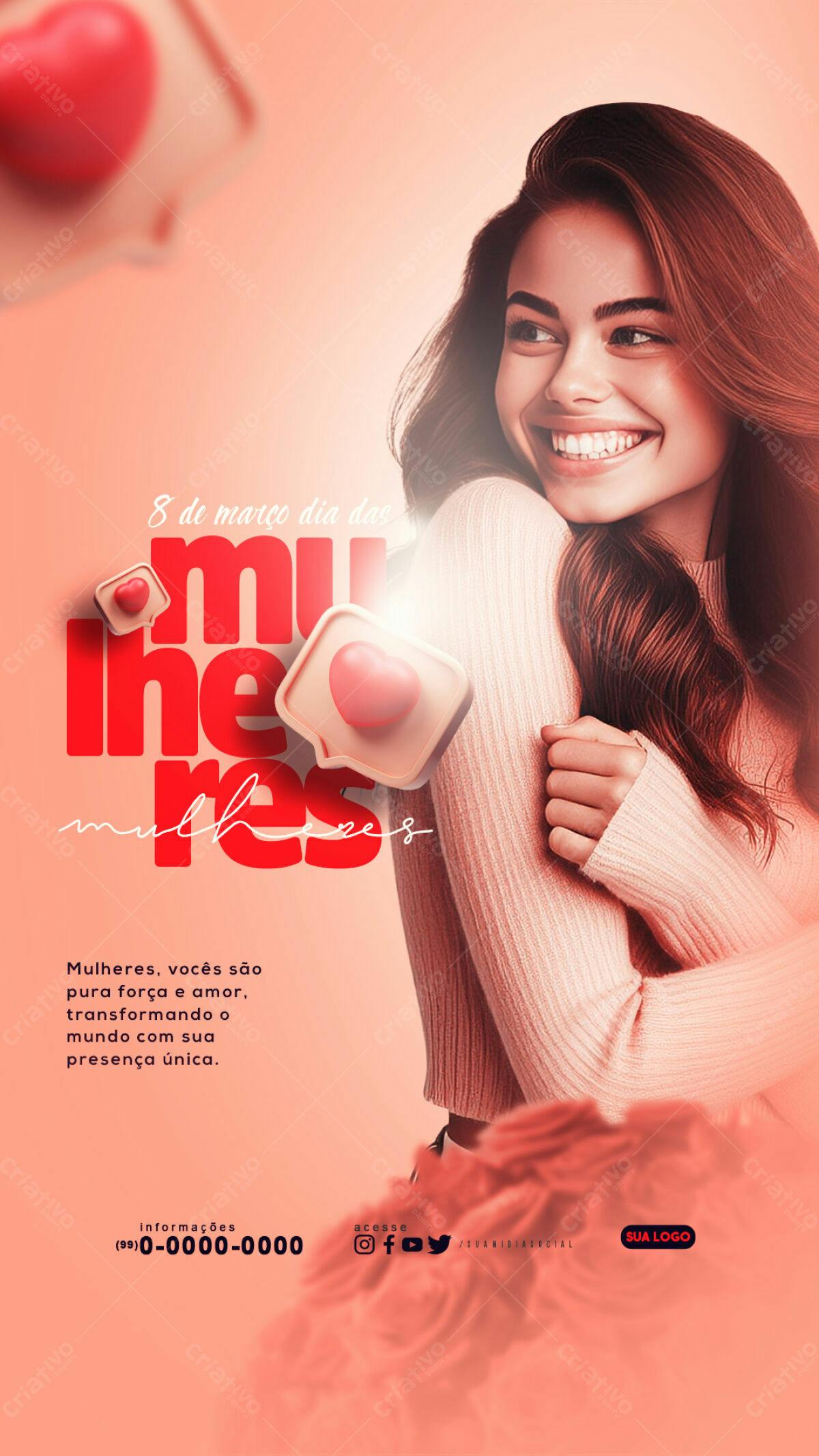 Flyer Dia Internacional da Mulher PSD Editável