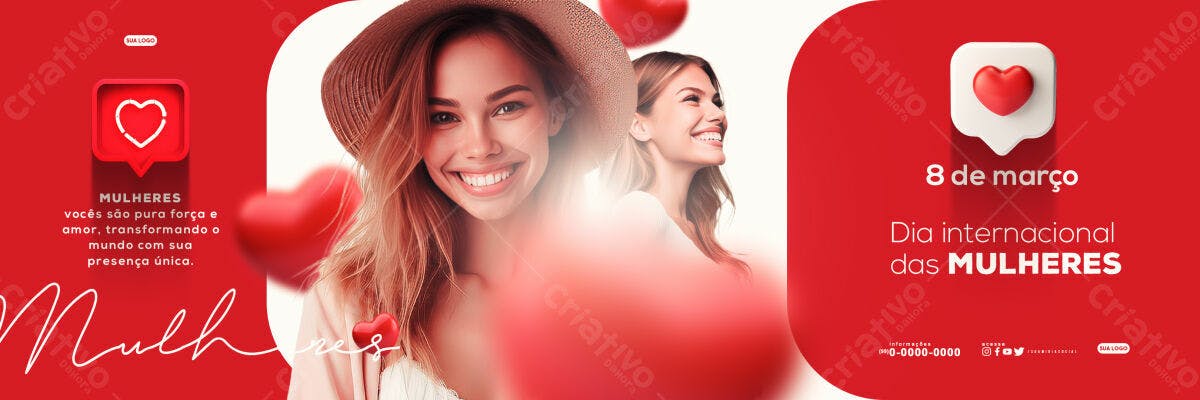 Banner Dia Internacional da Mulher PSD Editável
