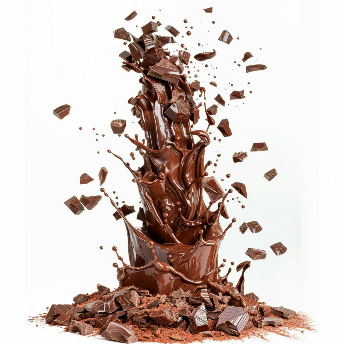 Chocolate derretendo em explosão