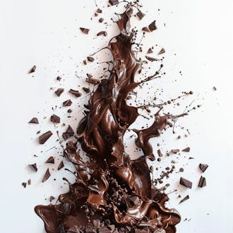 Chocolate amargo derretido com salpicos de chocolate 1
